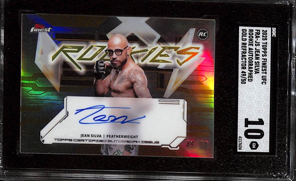 (2) Graded Serial #'d 2025 Topps UFC Cards w. Jean Silva Rookie Auto #/50 SGC 10 & Christian Rodriguez Relic #/5 CGC 8