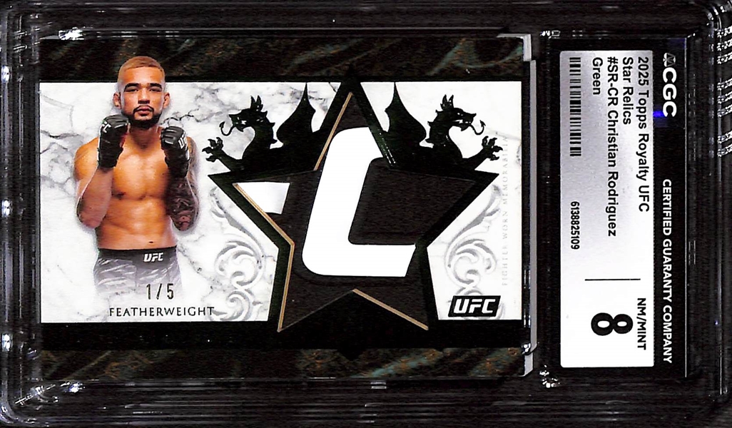 (2) Graded Serial #'d 2025 Topps UFC Cards w. Jean Silva Rookie Auto #/50 SGC 10 & Christian Rodriguez Relic #/5 CGC 8