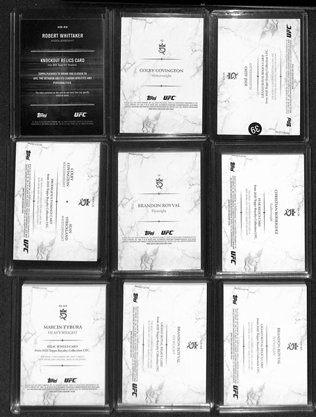 Lot of (9) 2025 Topps Royalty & 2025 Topps Knockout UFC Cards w. Robert Whittaker Relic & Colby Covington #/99