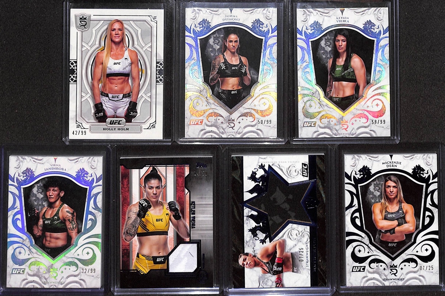 Lot of (5) Graded & (7) Non-Graded Female UFC Cards w. Raquel Pennington Auto Gold #/10 CGC 9