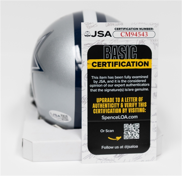 Emmitt Smith Signed Mini Dallas Cowboy Football Helmet (JSA COA)