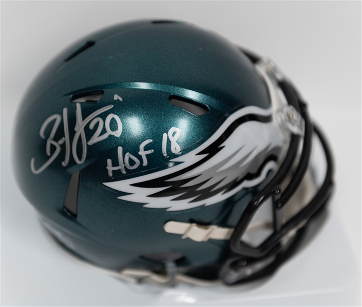 Brian Dawkins Signed and Inscribed Philadelphia Eagles Mini Helment (JSA COA)