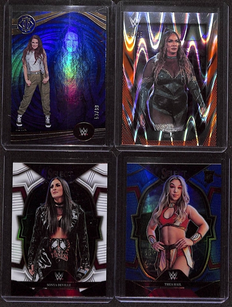WWE Diva Lot w. Charlotte Flair Signed Mini Helmet #1/1 Fanatics COA & (4) Numbered Cards