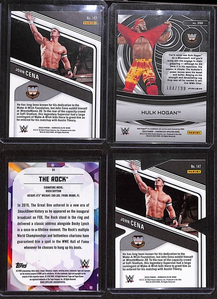 Lot of (19) Serial Numbered WWE Cards w. Hall of Famer Hulk Hogan, The Rock & John Cena