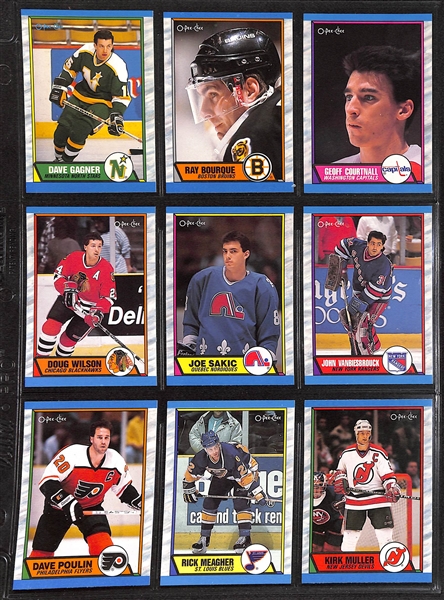 Lot of (3) Complete Hockey Sets w. 1988 Topps, 1988 O-Pee-Chee, 1989 O-Pee-Chee w. 1988 Topps Brett Hull RC