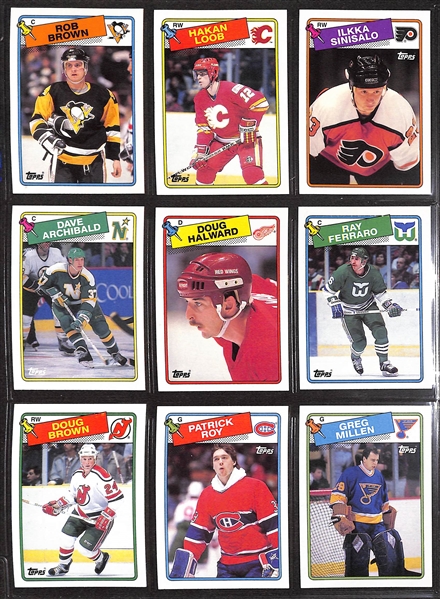 Lot of (3) Complete Hockey Sets w. 1988 Topps, 1988 O-Pee-Chee, 1989 O-Pee-Chee w. 1988 Topps Brett Hull RC