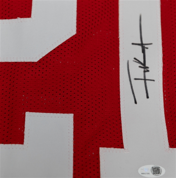 Lot of (4) Signed Football Memorabilia Items w. Tank Bigsby, Frank Gore, & Ray-Ray McCloud III (all JSA Authenticated)