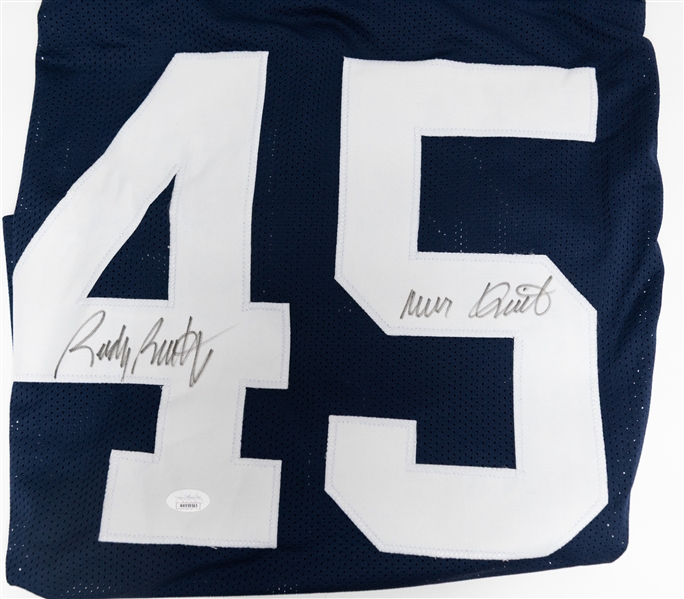 Lot of (5) College Football Signed Memorabilia w. Rudy Reuttiger, Ricky White, Frank Darby, Tylor Elsden, & Jaylin Simpson  (all JSA) 