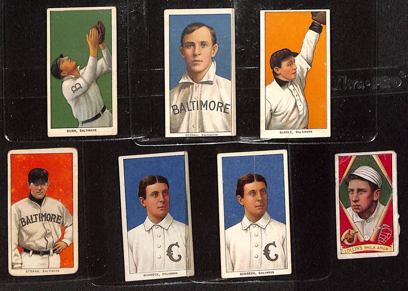 Lot of (6) T206 Baltimore Minor League Cards - All Piedmont Back & 350 Subjects - w. Jack Dunn