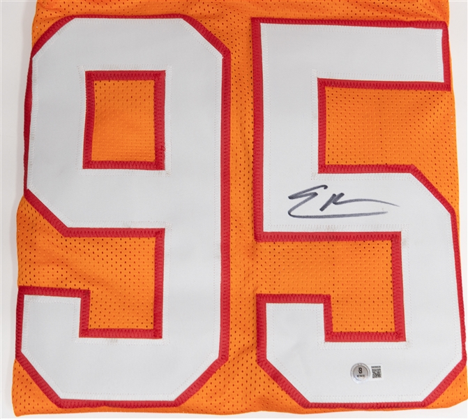 Lot of (4) Signed Custom Football Jerseys w. Nakobe Dean, Haasan Reddick, Eric Stokes, & Elijah Roberts (all COAs)