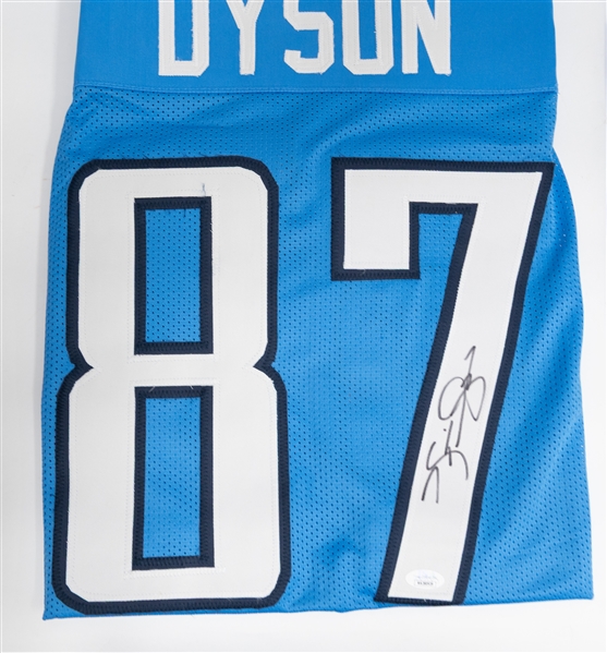 Lot of (6) Signed Custom Football Jerseys w. Daniel Jones, Rod Smith, Braden Fiske (All w. COAs)