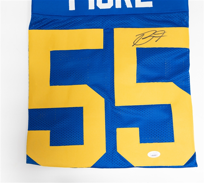 Lot of (6) Signed Custom Football Jerseys w. Daniel Jones, Rod Smith, Braden Fiske (All w. COAs)