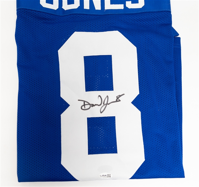 Lot of (6) Signed Custom Football Jerseys w. Daniel Jones, Rod Smith, Braden Fiske (All w. COAs)