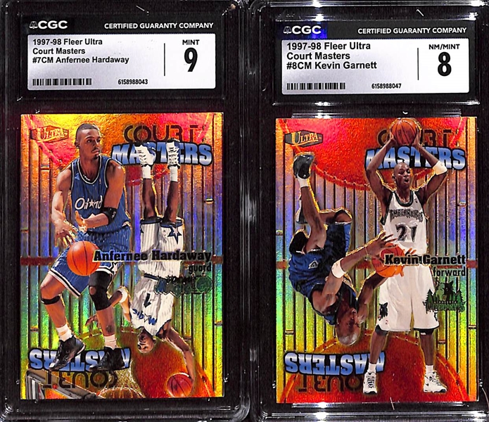 Lot of (10) CGC Graded 1997-98 Fleer Ultra Court Masters Basketball Cards w. Anfernee Hardaway, Kevin Garnett, ++