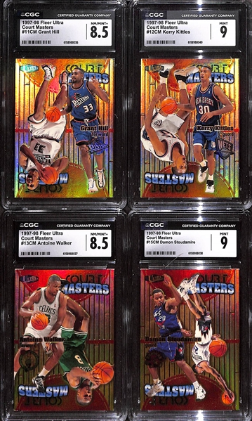 Lot of (10) CGC Graded 1997-98 Fleer Ultra Court Masters Basketball Cards w. Anfernee Hardaway, Kevin Garnett, ++