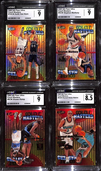 Lot of (10) CGC Graded 1997-98 Fleer Ultra Court Masters Basketball Cards w. Anfernee Hardaway, Kevin Garnett, ++