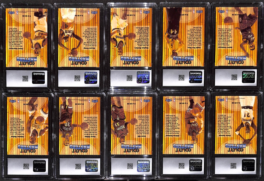 Lot of (10) CGC Graded 1997-98 Fleer Ultra Court Masters Basketball Cards w. Anfernee Hardaway, Kevin Garnett, ++
