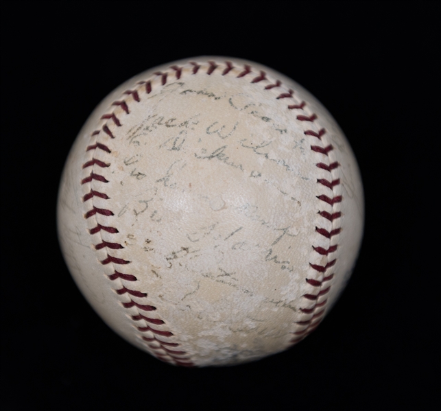 1938 Boston Red Sox Team Signed Baseball w. 15 Autographs, Inc. Jimmie Foxx, Lefty Grove, Joe Cronin, Bobby Doerr (Rookie Year), Ben Chapman, Pinky Higgins, + (JSA Auction Letter) - Comes from the...