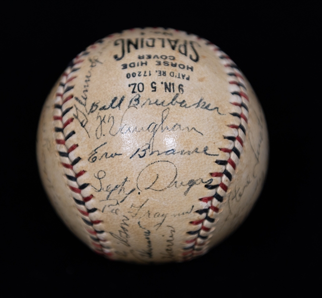1932 Pittsburgh Pirates Team Signed Baseball w. 27 Autographs Inc. Lloyd Waner, Paul Waner, Pie Traynor, Gus Suhr, Arky Vaughan, Bill Harris, + (JSA Auction Letter) - Comes from the Estate of...