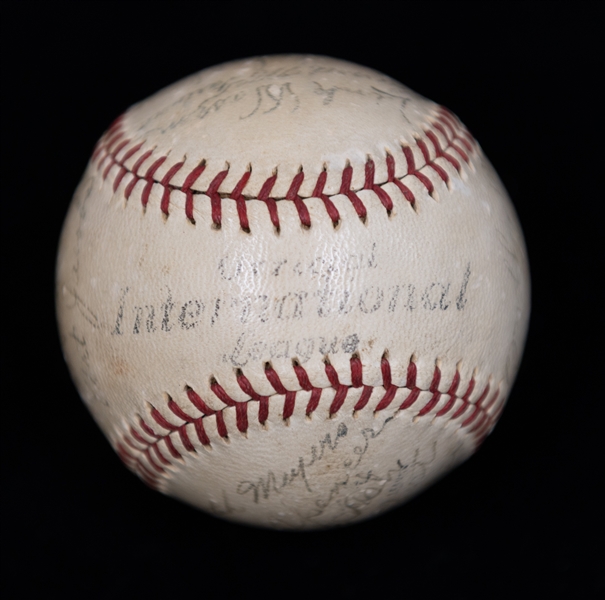 1935 Buffalo Bisons Minor League Baseball Team Signed Ball w. Ray Schalk (HOF, Former 1919 Chicago Black Sox), Ollie Carnegie, + (JSA Auction Letter) - Comes from the Estate of Former MLB Player...