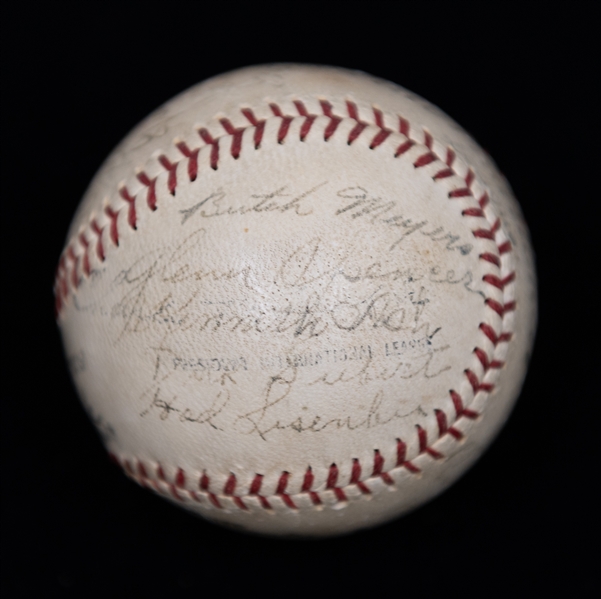 1935 Buffalo Bisons Minor League Baseball Team Signed Ball w. Ray Schalk (HOF, Former 1919 Chicago Black Sox), Ollie Carnegie, + (JSA Auction Letter) - Comes from the Estate of Former MLB Player...