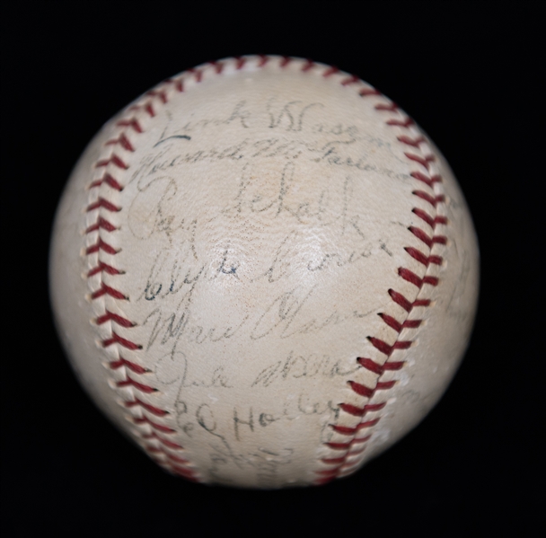 1935 Buffalo Bisons Minor League Baseball Team Signed Ball w. Ray Schalk (HOF, Former 1919 Chicago Black Sox), Ollie Carnegie, + (JSA Auction Letter) - Comes from the Estate of Former MLB Player...