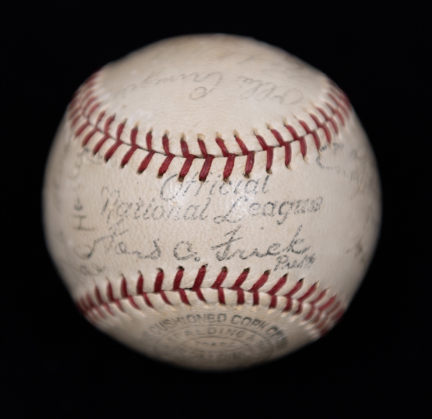 1935 Buffalo Bisons Minor League Baseball Team Signed Ball w. Ray Schalk (HOF, Former 1919 Chicago Black Sox), Ollie Carnegie, + (JSA Auction Letter) - Comes from the Estate of Former MLB Player...