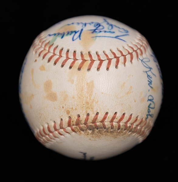 1961-65 International League Signed Baseball w. Dave Danforth (Former 1919 Chicago Black Sox Player), Bill Harris, Elbie Fletcher, + (JSA Auction Letter) - Comes from the Estate of Former MLB...