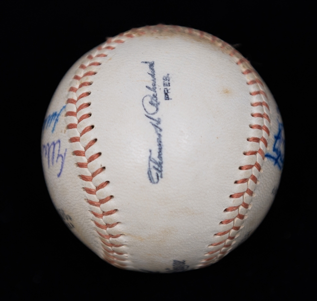 1961-65 International League Signed Baseball w. Dave Danforth (Former 1919 Chicago Black Sox Player), Bill Harris, Elbie Fletcher, + (JSA Auction Letter) - Comes from the Estate of Former MLB...
