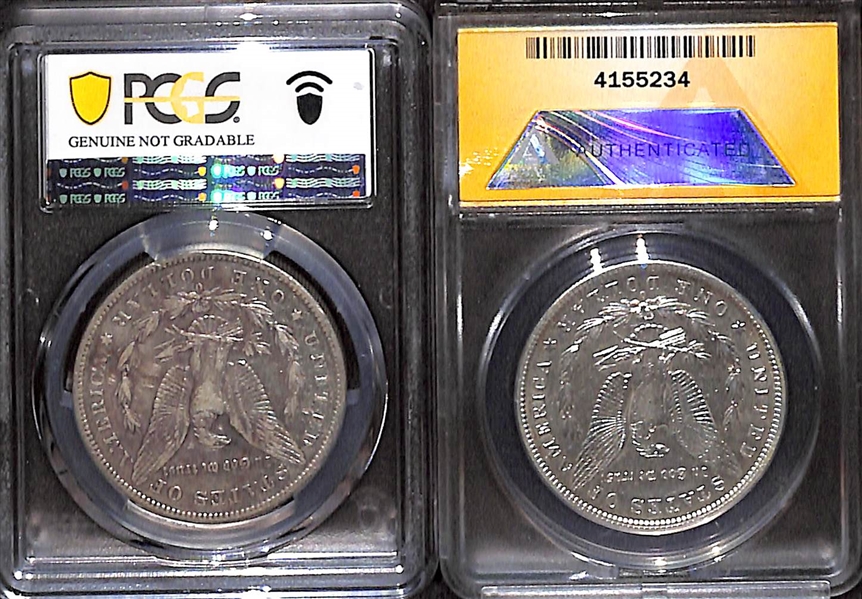 (2) Morgan Silver Dollars - 1886-O PCGS-XF & 1887-O AU50