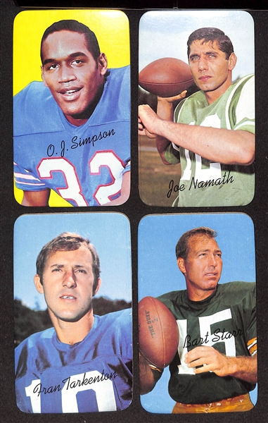 High-Quality 1970 Topps Super Football Complete Set of 35 Cards w. OJ Simpson (RC), Starr, Namath, Tarkenton, Unitas, Butkus, Sayers, Griese, +