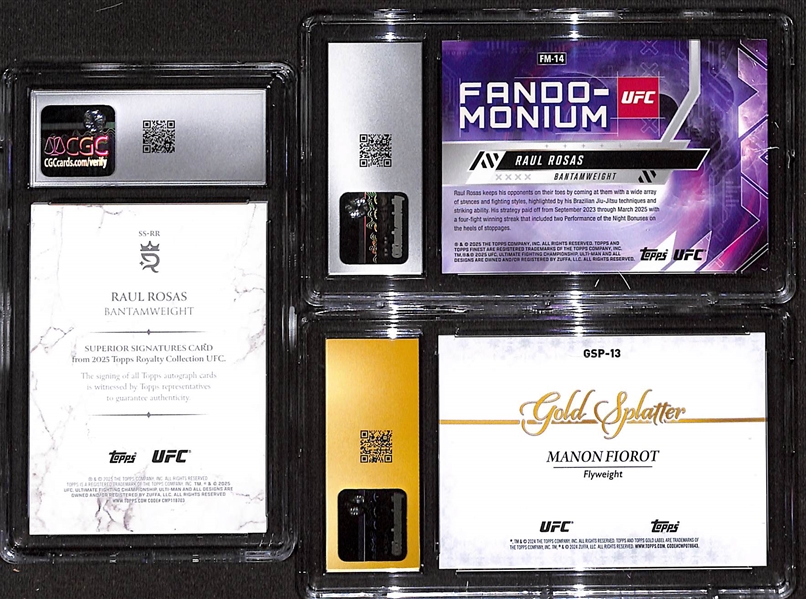 Lot of (3) CGC-Graded UFC Cards w. Raúl Rosas Jr. & Manon Fiorot