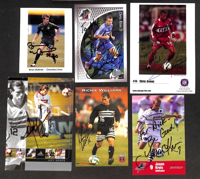 Lot of (190+) Signed Mostly Soccer Memorabilia (many personalized) w. (2) Mia Hamm, Cobi Jone, Alexi Lalas, + (JSA Auction Letter)