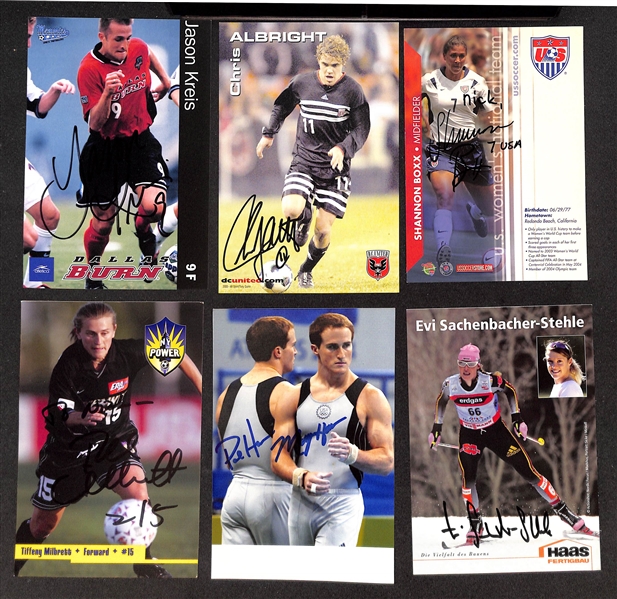 Lot of (190+) Signed Mostly Soccer Memorabilia (many personalized) w. (2) Mia Hamm, Cobi Jone, Alexi Lalas, + (JSA Auction Letter)