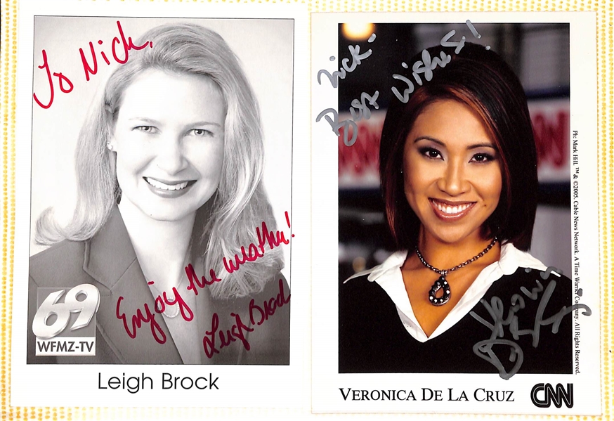 Lot of (350+) Signed National, Regional, & Local News Personalities Memorabilia (many personalized) w. Veronica De La Cruz, Michael Barkann, More