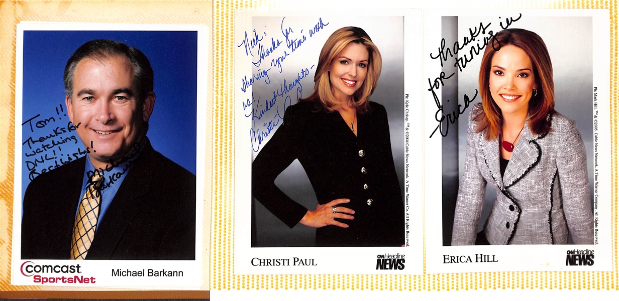 Lot of (350+) Signed National, Regional, & Local News Personalities Memorabilia (many personalized) w. Veronica De La Cruz, Michael Barkann, More