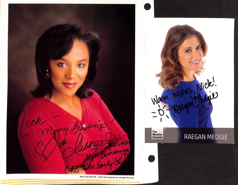 Lot of (350+) Signed National, Regional, & Local News Personalities Memorabilia (many personalized) w. Veronica De La Cruz, Michael Barkann, More