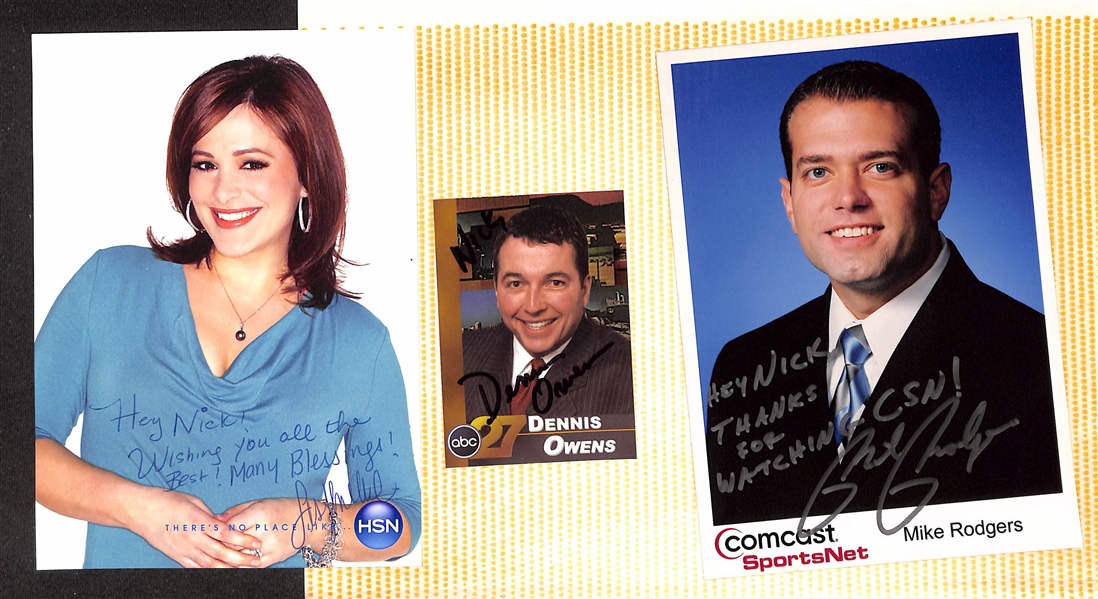 Lot of (350+) Signed National, Regional, & Local News Personalities Memorabilia (many personalized) w. Veronica De La Cruz, Michael Barkann, More