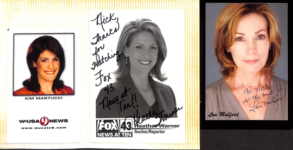 Lot of (350+) Signed National, Regional, & Local News Personalities Memorabilia (many personalized) w. Veronica De La Cruz, Michael Barkann, More