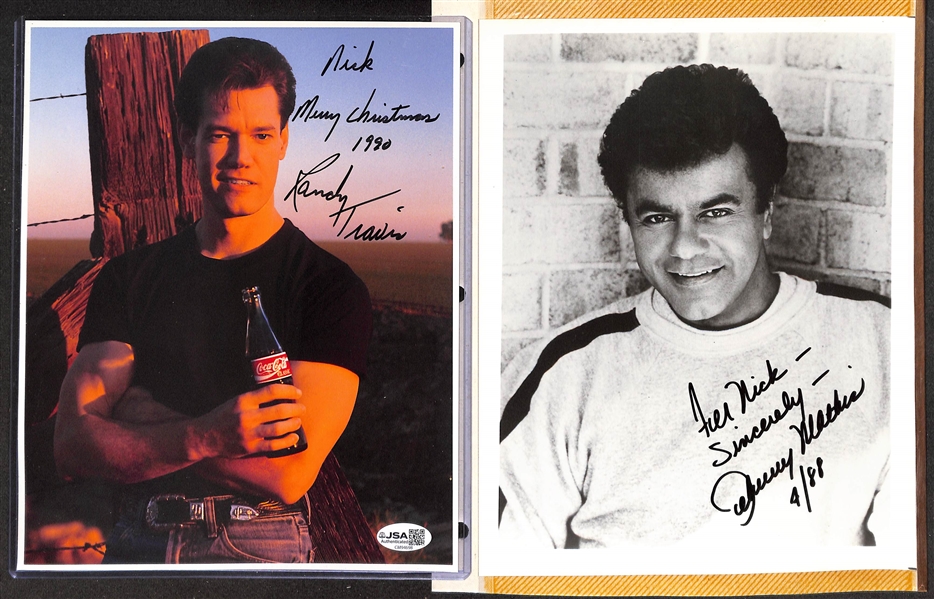 Lot of (32) Musician Signed Photos (many personalized) w. Randy Travis (JSA COA), Johnny Mathis, + (JSA Auction Letter)