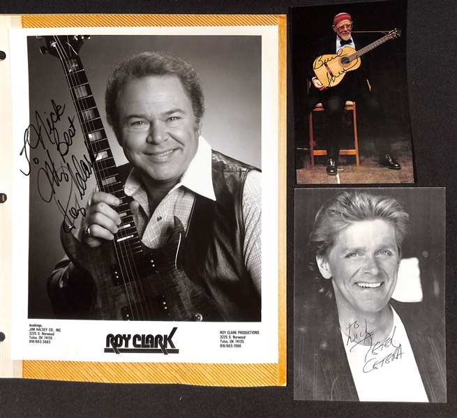 Lot of (32) Musician Signed Photos (many personalized) w. Randy Travis (JSA COA), Johnny Mathis, + (JSA Auction Letter)