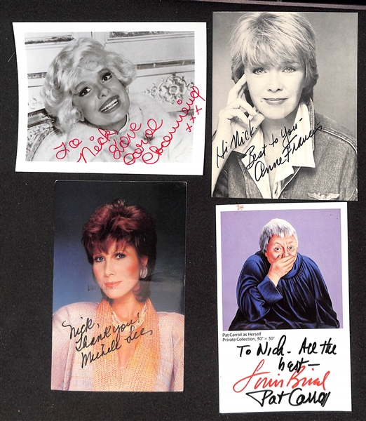 Lot of (40+) Signed Postcard-Sized Actress Photos & Prints w. Carol Channing, More (JSA Auction Letter)