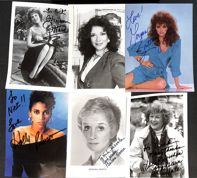 Lot of (55) Signed Actress Photos & Prints (approx 5x7) w. Maureen O'Hara, Dixie Carter, Morgan Brittany, More (JSA Auction Letter)