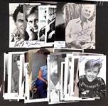 Lot of (45+) Signed Male Actor Photos & Prints (postcard sized) w. Leslie Neilson, Rex Harrison, More (JSA Auction Letter)