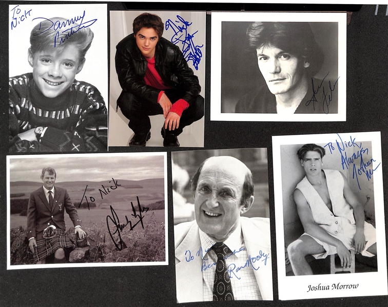 Lot of (45+) Signed Male Actor Photos & Prints (postcard sized) w. Leslie Neilson, Rex Harrison, More (JSA Auction Letter)