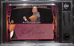 Richard Nixon Signed Custom Trading Card BGS Authentic