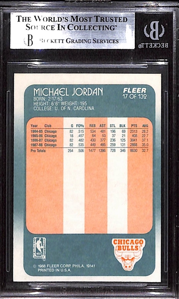 1988-89 Fleer Michael Jordan #17 Graded BGS 8.5