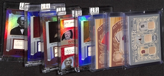 Lot of (8) Old School and Historic Relic Cards w. Joe DiMaggio, Ted Williams, Julius Caesar, Napoleon Bonaparte, Socrates, Plato, +