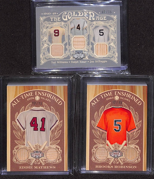 Lot of (8) Old School and Historic Relic Cards w. Joe DiMaggio, Ted Williams, Julius Caesar, Napoleon Bonaparte, Socrates, Plato, +