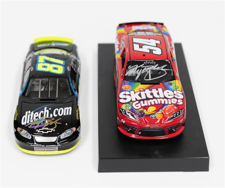 Kyle Busch Signed 1:24 Scale Stock Car (JSA Auction Letter) & Additional Stock Car w. Inconclusive Autograph